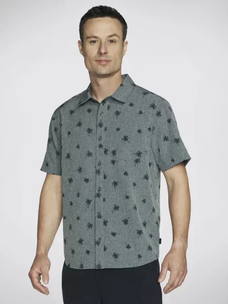 Skechers The Go Walk Air Printed Short Sleeve Сорочка Поліестер/спандекс сірий