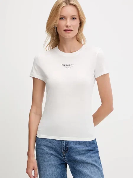 Тениска Tommy Jeans дамска бяло