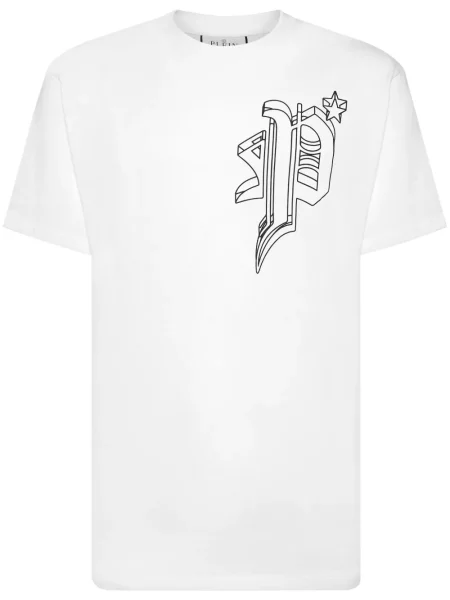 Tricou Philipp Plein cu imagine alb