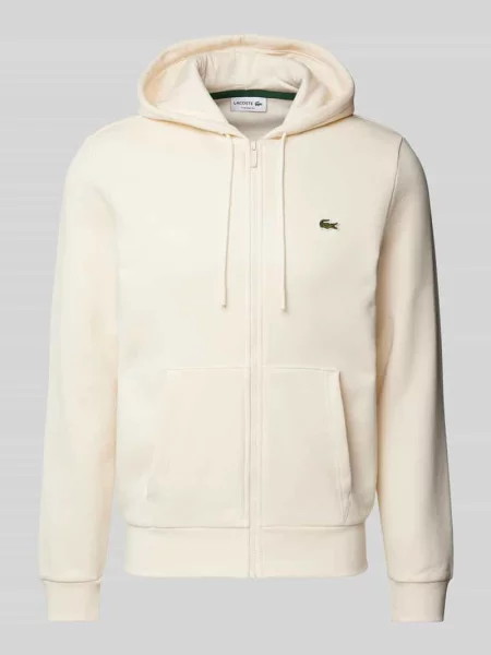 Bluza rozpinana o kroju regular fit z mieszanki bawełny Lacoste biała
