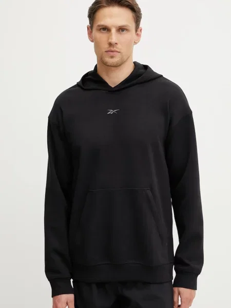 Pulover od trenirke Reebok Athlete s kapuco črna