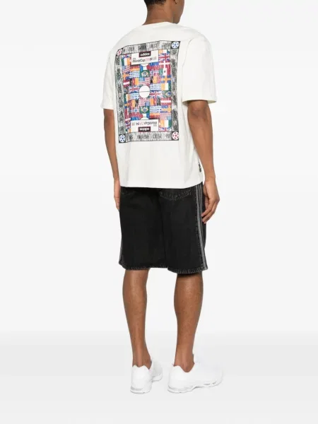 Hanorac cu glugă Adidas cu dungi cu imagine din jacard negru