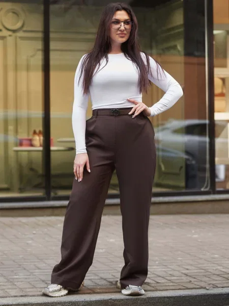 Повседневные брюки Jadone Fashion коричневые
