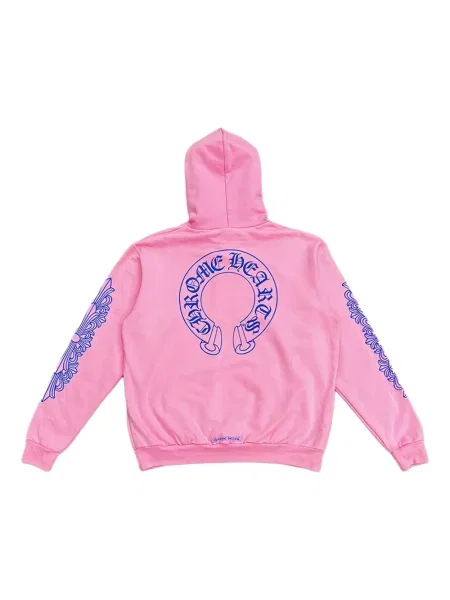 Hanorac cu glugă Chrome Hearts cu imagine cu motiv cu inimi roz