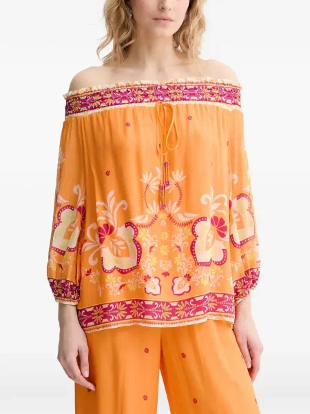 Bluză Twinset cu model floral cu imagine portocaliu