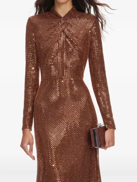 Stras lung rochie midi Self-portrait maro