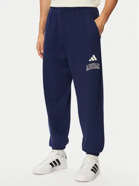 Adidas Spodnie dresowe Seasonal Essentials Collegiate French Terry Cuffed granatowy