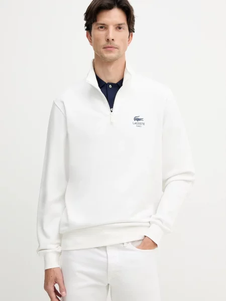 Bluza o kroju regular fit z czystej bawełny model ‘HERITAGE’ Lacoste biała