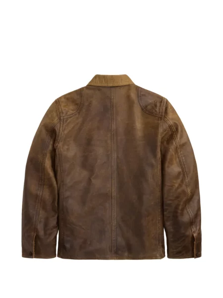 Apykaklė odinė striukė Ralph Lauren Rrl ruda