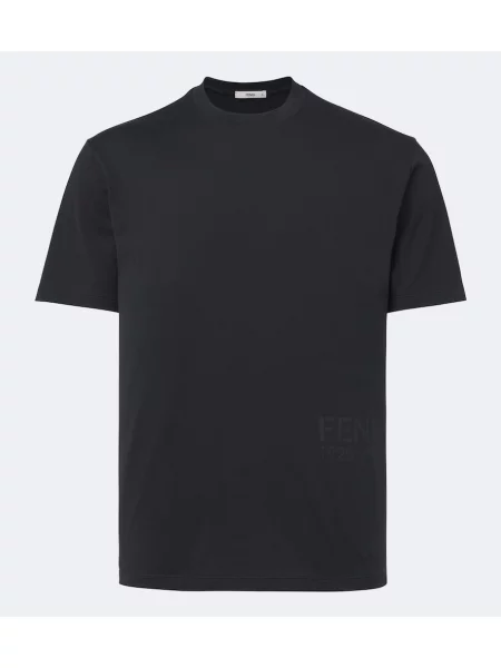 Tricou Fendi din jerseu cu autograf negru