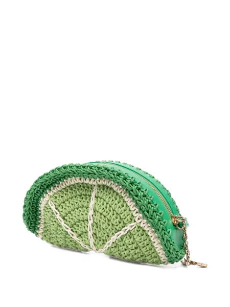 Geantă plic Chloé țesută verde