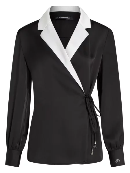 Karl Lagerfeld Bluză negru alb