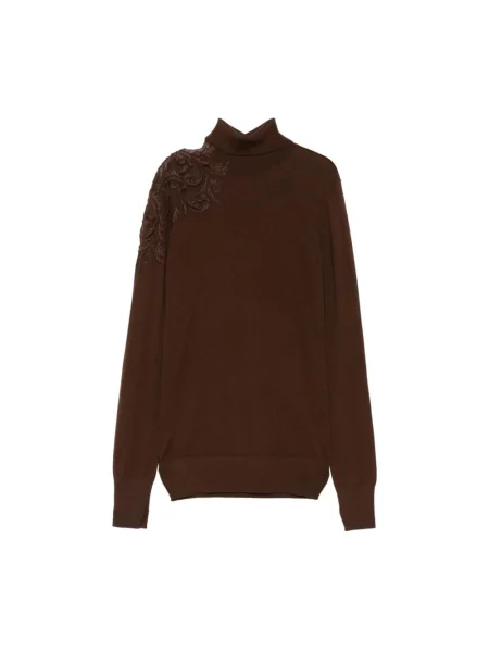 Sweter z golfem Ermanno Scervino brązowy