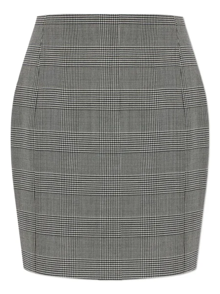 Fusta mini Balmain în carouri gri