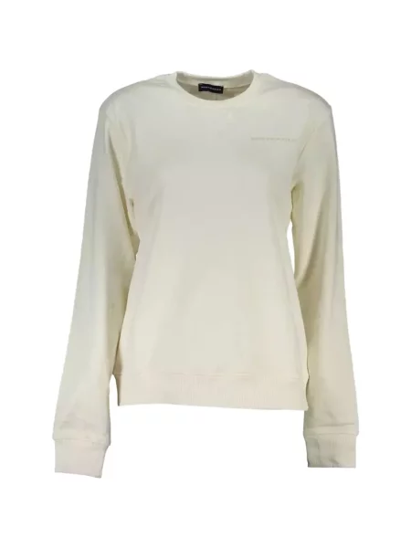 Pulover North Sails cu broderie cu decolteu rotund alb
