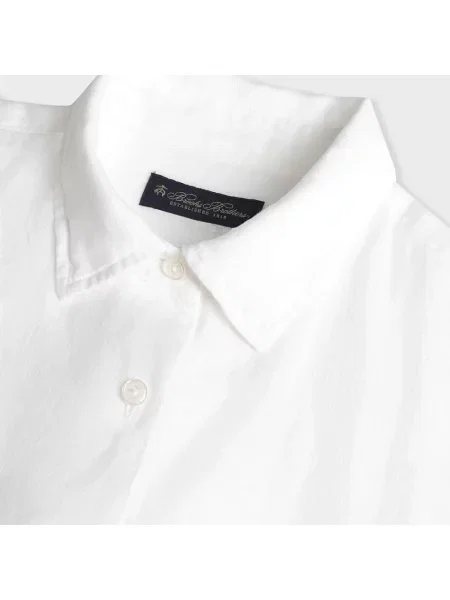 Lniana koszula Brooks Brothers biała