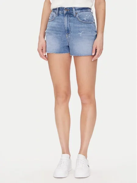 Tommy Jeans Džínové šortky Hot Pant modrá