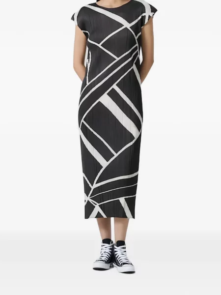 Rochie midi Pleats Please Issey Miyake gri