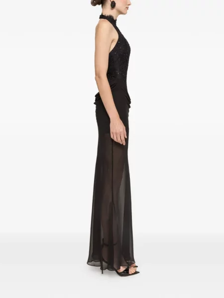 Rochie maxi Nissa cu paiete negru