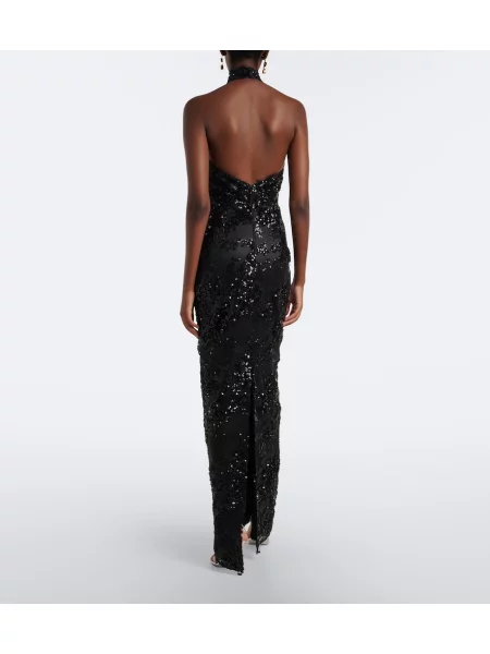 Rochie Rebecca Vallance cu gât halter negru