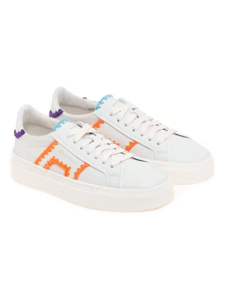 Sneakersy Santoni skórzane białe