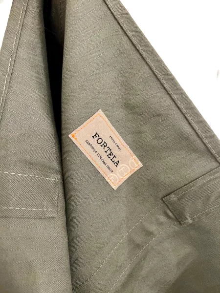 Geantă Fortela cu model herringbone verde