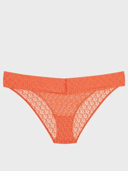 Трусы Calvin Klein с низкой посадкой с принтом оранжевые