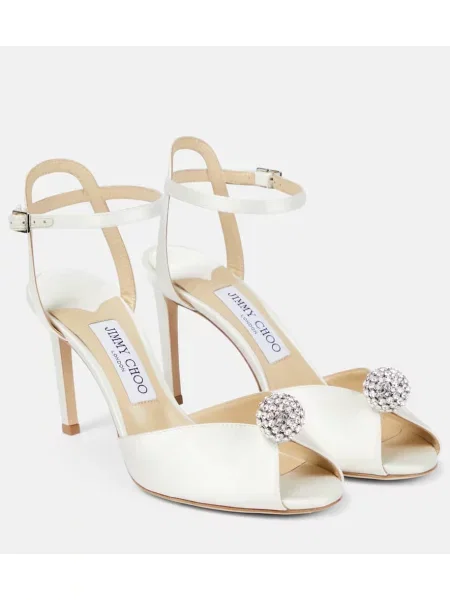 Сатенени сандали Jimmy Choo бяло