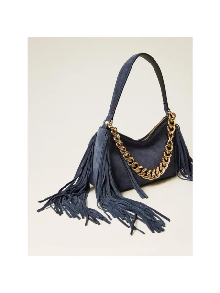 Torebka Twinset zamszowa niebieska