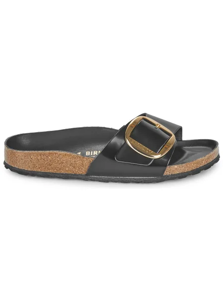 Kožené šľapky Birkenstock s prackou čierna