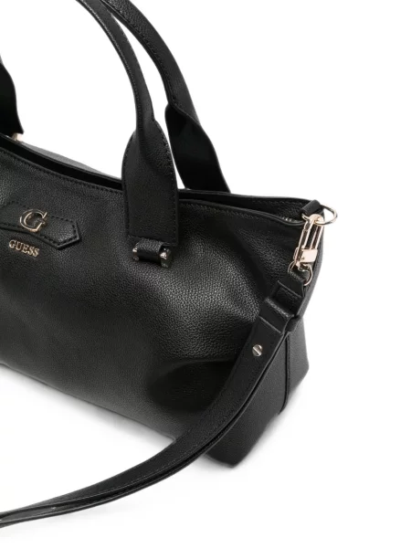 Geantă shopper Guess cu autograf negru