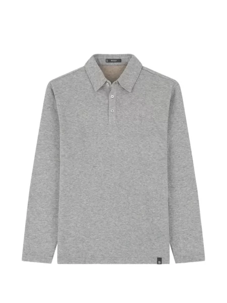 Tricou polo Boggi Milano din cașmir gri