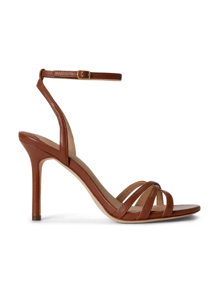 Lauren Ralph Lauren sandále kožené Kendyl hnedá