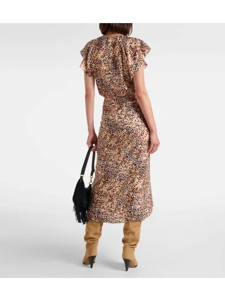 Fusta maxi Isabel Marant din satin bej