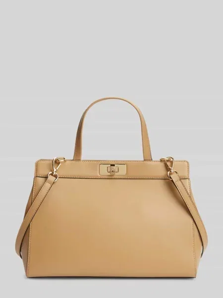 Tommy Hilfiger torebka shopper z imitacji skóry beżowa