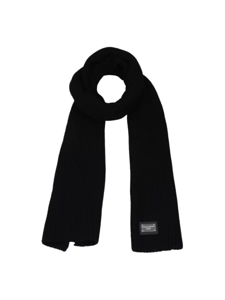 Szal Dolce&gabbana z kaszmiru z logo czarna