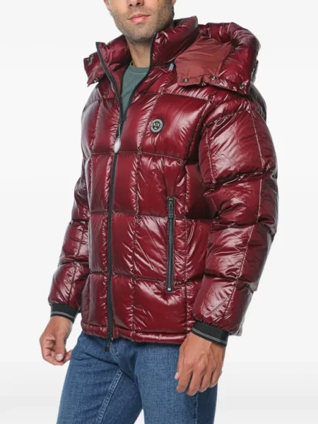 Geacă cu puf Armani Exchange cu glugă roșu