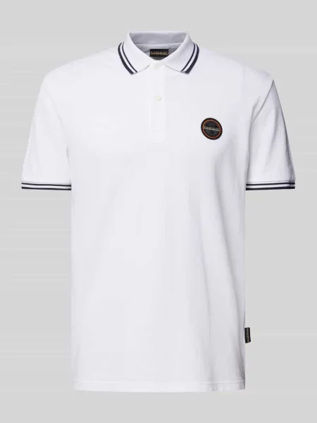 Koszulka polo o kroju regular fit z naszywką logo model ‘MACAS’ Napapijri białe