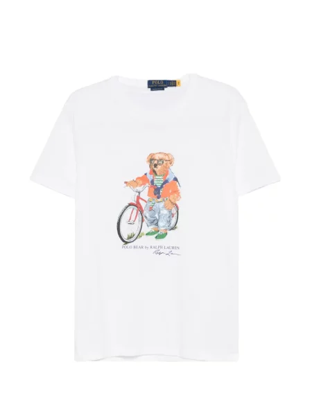 Tricou Polo Ralph Lauren cu imagine alb