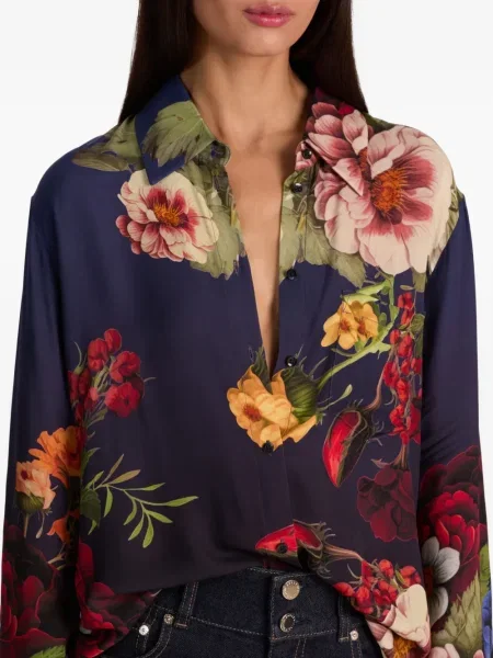 Cămașă Alice + Olivia cu model floral albastru