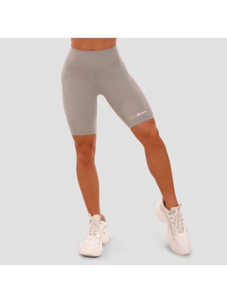 Szorty fitness slim z wysoką talią Biker szare