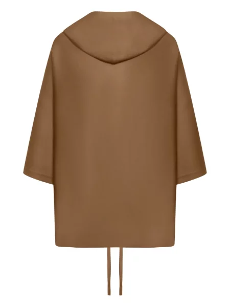 Palton Max Mara de lână cu glugă maro