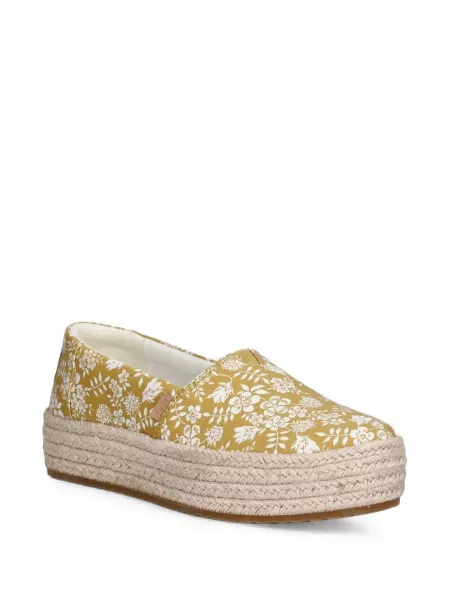 Espadrile Toms cu model floral cu platformă cu imagine galben