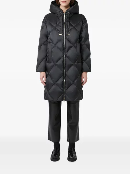 Palton Max Mara cu glugă negru