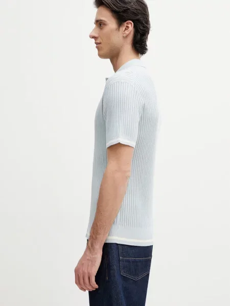 Filling Pieces Fine Knit πόλο ανδρικό μπλε