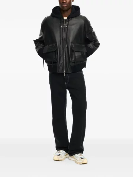 Geacă bomber Off-white cu glugă alb