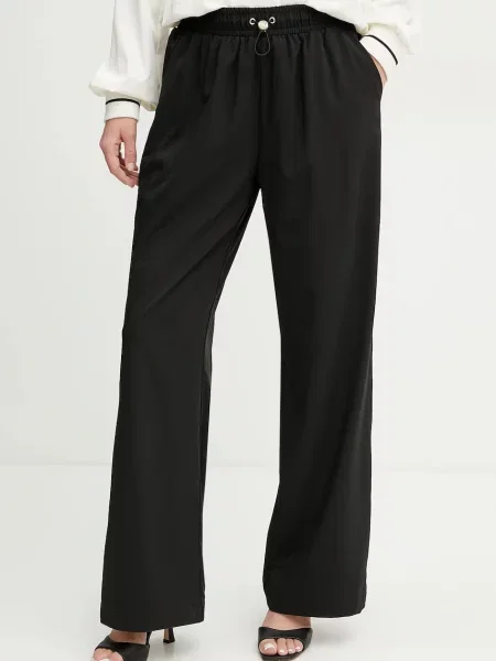 Liu Jo spodnie szerokie high waist czarny