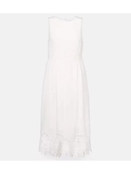 Zamatové oblekové midi šaty Velvet po kolená biela