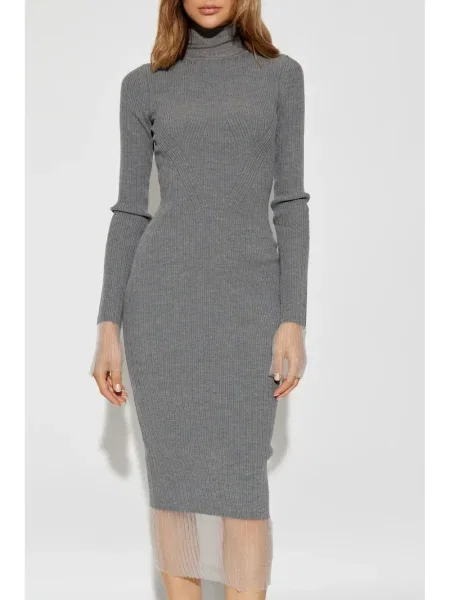 Rochie midi Sportmax până la genunchi de costum gri