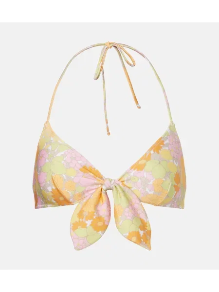 Top Chloé cu funde cu model floral